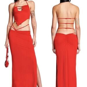 I.AM.GIA Kammy Skirt Red Valentine Romantic Cut Out Strappy Night Out Medium‎